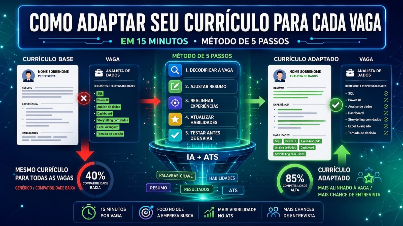 Como adaptar o currículo para cada vaga (método de 5 passos)
